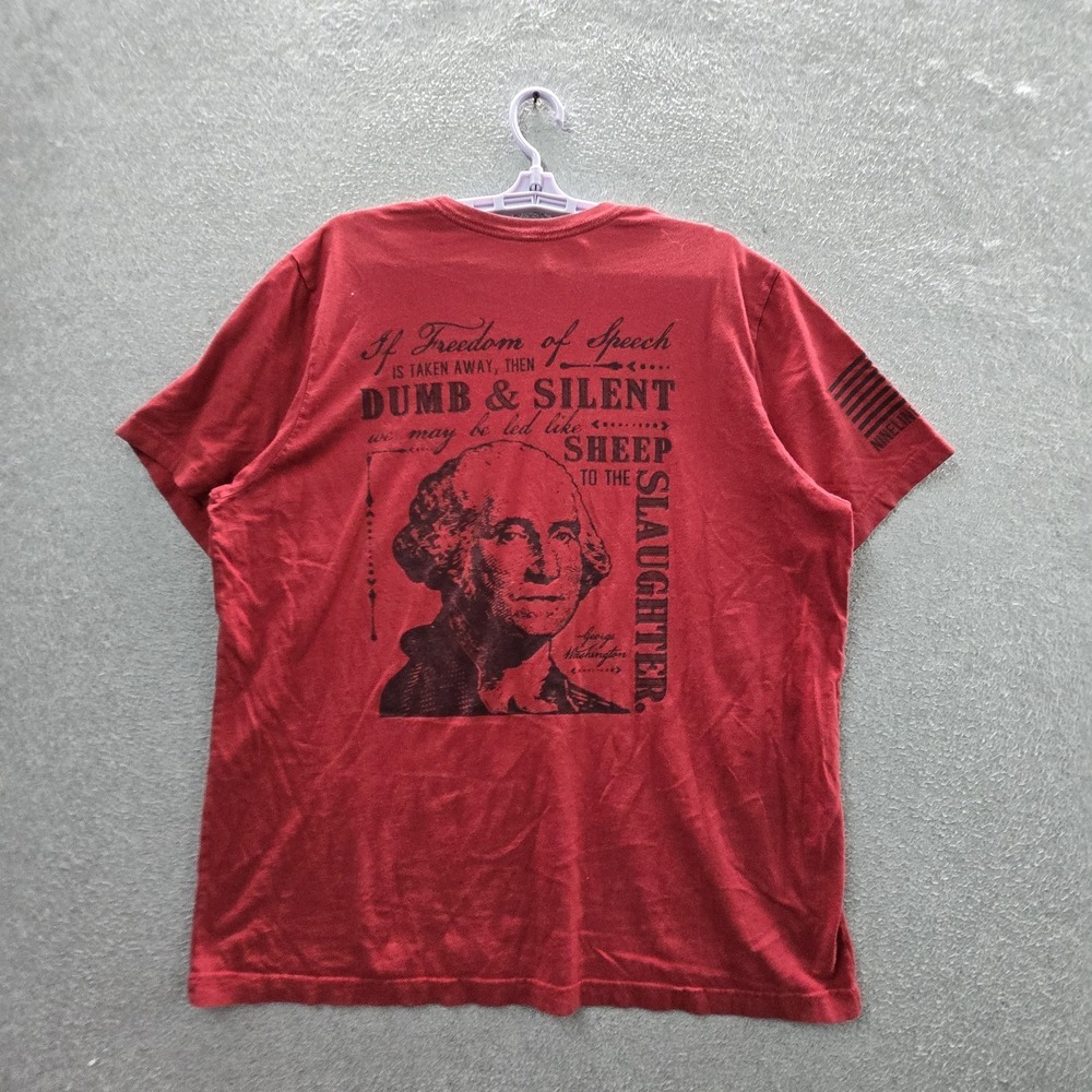 Nine Line Men Shirt Large Red George Washington Freedom of Speech Graphic USA